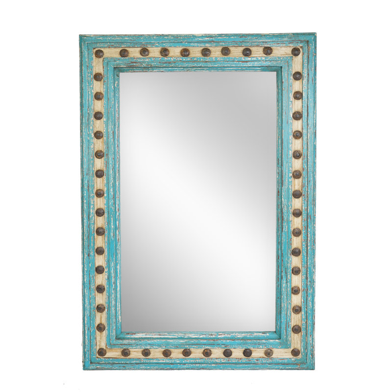 Miroir mural rustique patiné rectangulaire Salma, H 36 po x l 36 po
