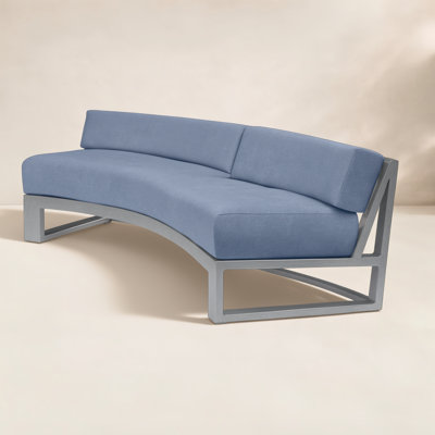 Georgie 69.33'' Wide Curved Aluminum Loveseat with Sunbrella® Cushions
