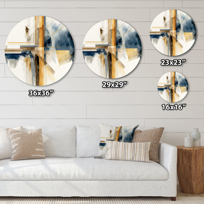 Okehampton - Décoration murale abstraite ronde en métal, H 16 po x l 16 po