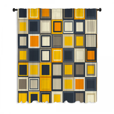 Rideaux colorés, voilages géométriques et voilages - 1 panneau