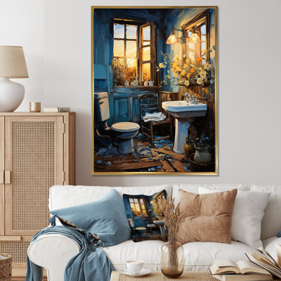 «Bathroom Bathroom Turquoise IV», reproduction d'art sur toile