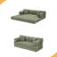 Canapé-lit convertible, canapé-lit pliant en tissu mélangé à deux tons avec structure de forme fixe, canapé-lit de salon pour chambre à coucher de salon-1601548186