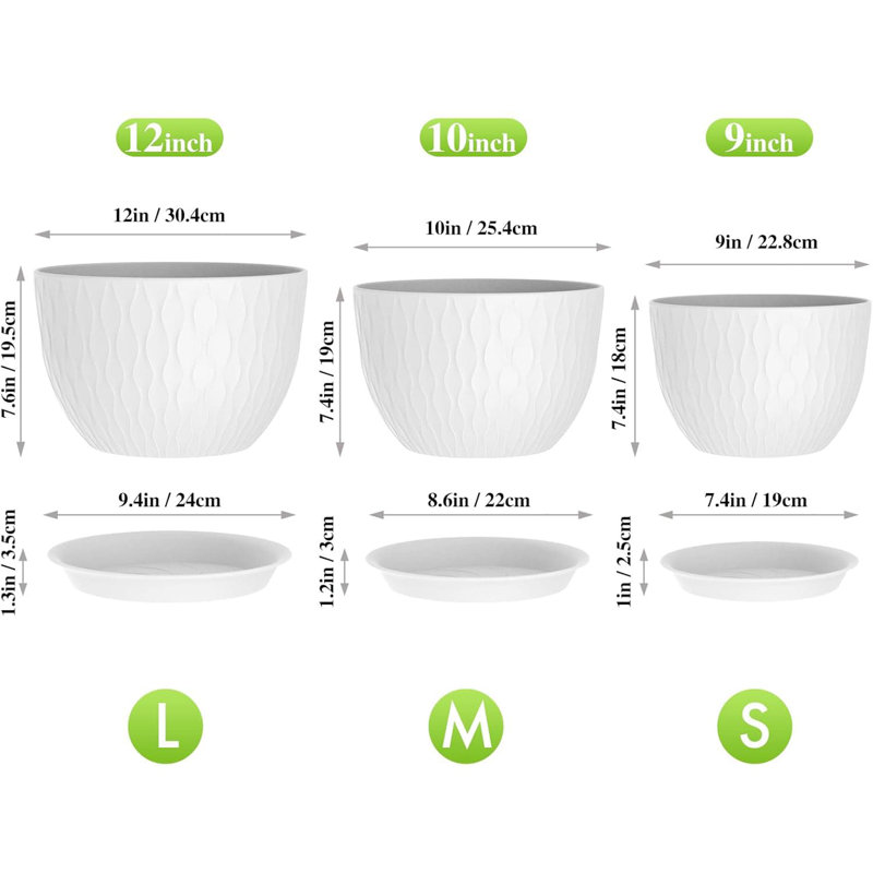 Pot Planter, Speckled White