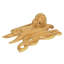 Figurine de pieuvre nautique en bois brun naturel sculpté à la main de 8,25 pouces de largeur