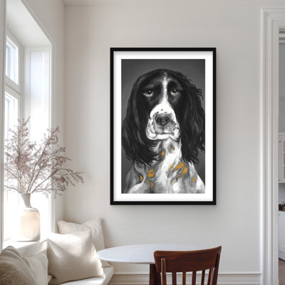 Beautiful English Springer Spaniel Print - Framed Home Decor
