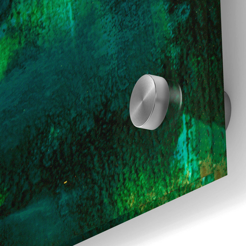 «Turquoise Element III» par Sisa Jasper, «Art mural en verre acrylique, H 36 po x l 36 po x P 0,2 po