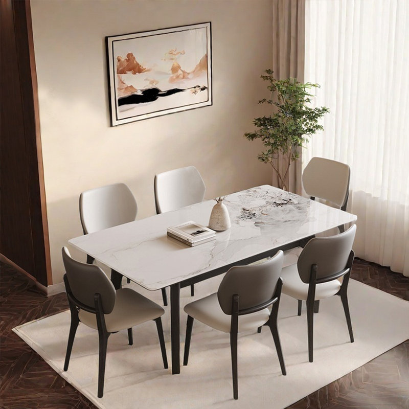 French retro simple style dining table sets, 29.53"H x 55.12"L x 31.5"W