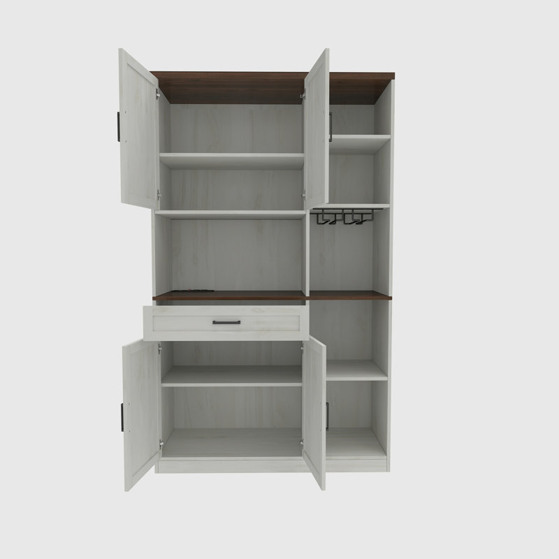 70.8" Kitchen Pantry With Charging Station