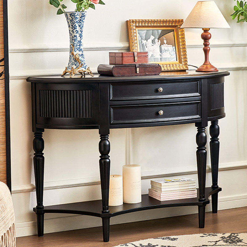 Console américaine de style américain, H 33,5 po x l 46,9 po x P 15,7 po, Noir