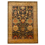 Hand Knotted Wool Oriental Area Rug in Black