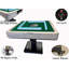 Table de mahjong automatique brun clair USA MJ Table. Table pliante à piédestal de style ultra mince avec carreaux numérotés de 40 mm avec couvercle en verre givré élégant