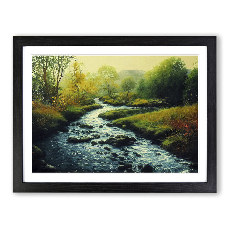XH1022-9860X Forest Steam Vol.3 - Single Picture Frame Print, Black Framed, 46cm H x 64cm W x 2cm D