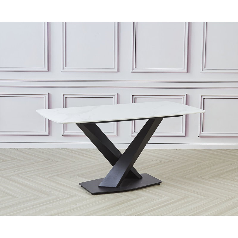 Judsonia Stone Top Metal Base Dining Table
