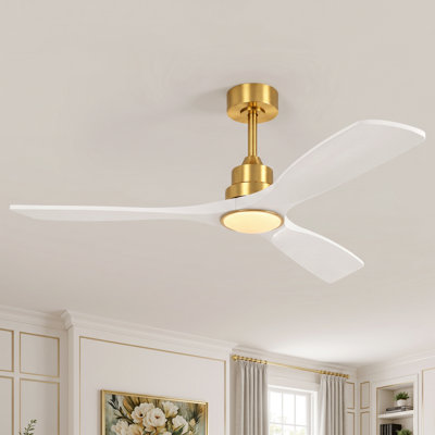 Ventilateur de plafond à intensité variable 52 po avec lumières DEL et télécommande 3 couleurs 6 vitesses Karlena