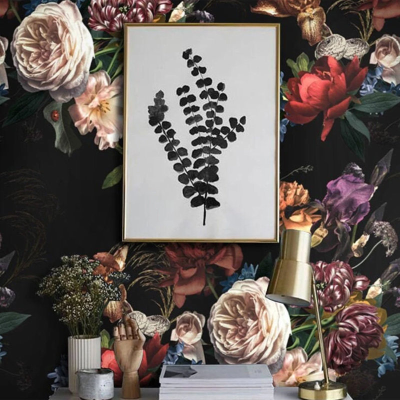 Flemish Renaissance Floral Wallpaper White and Red