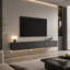 Support TV moderne de 67 pouces, support TV mural suspendu avec 16 DEL de couleur pour téléviseurs de 55, 60 et 65 pouces.-744814984-744814985