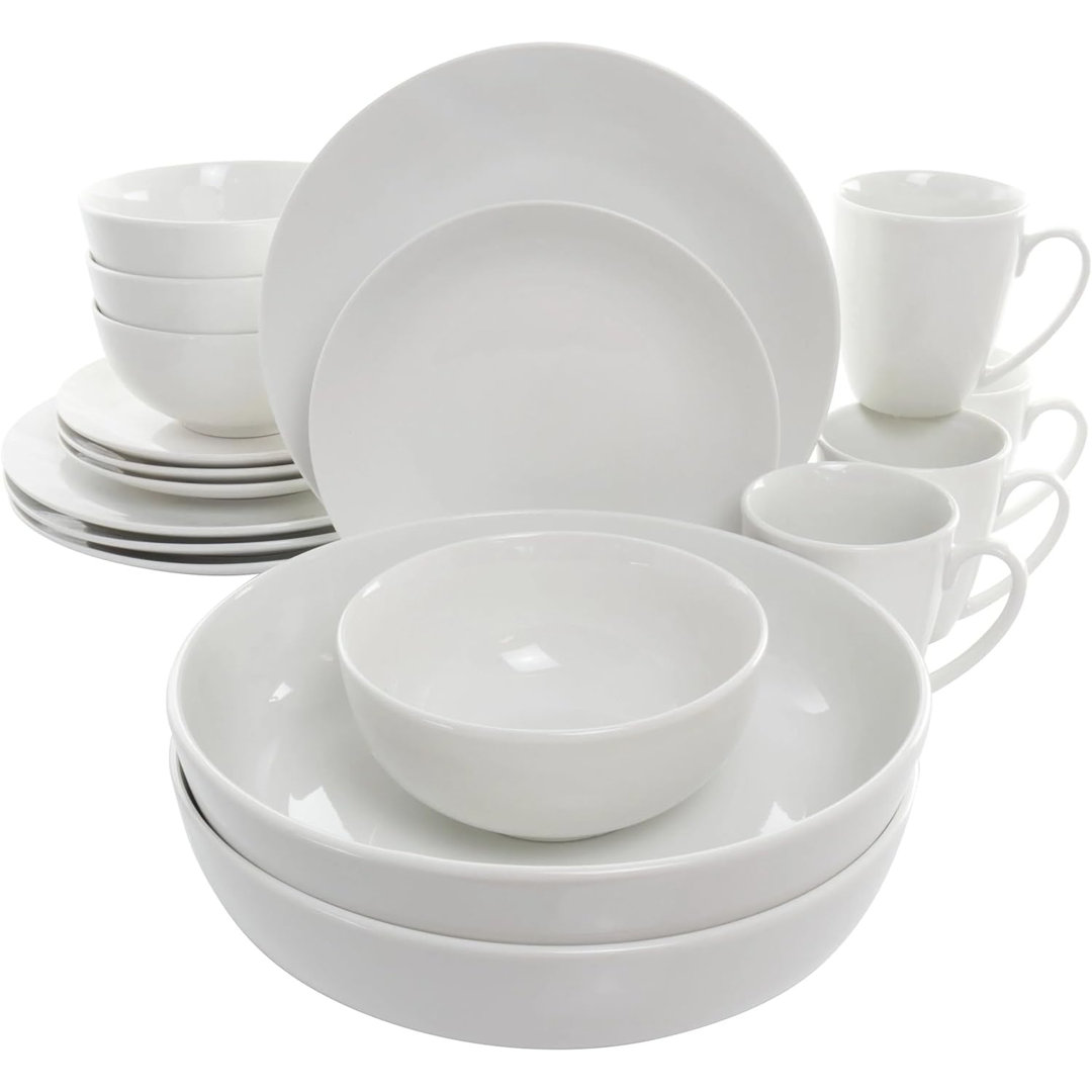 18 Piece Porcelain China Dinnerware Set - Service for 4 Elama