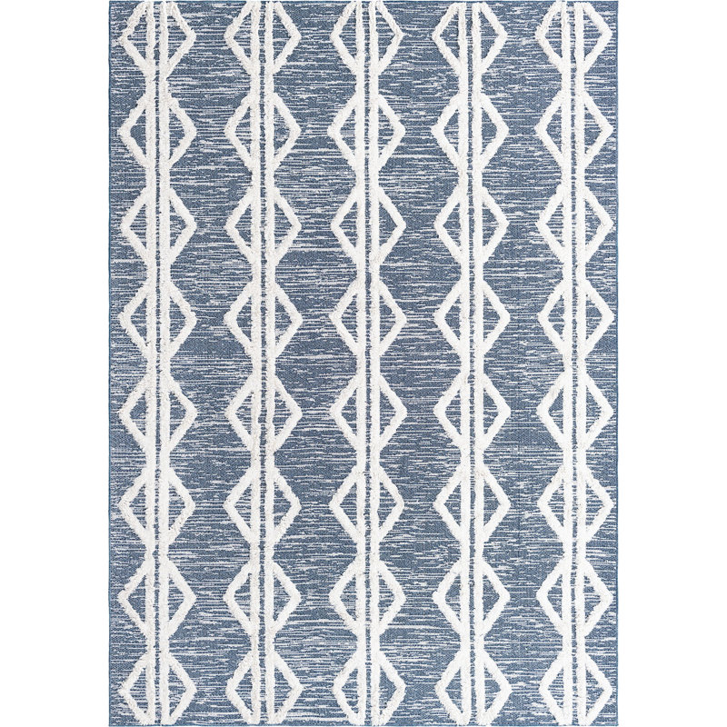 Eiryn Cotton Abstract Indoor Rug, Rectangle 6'7" x 9'