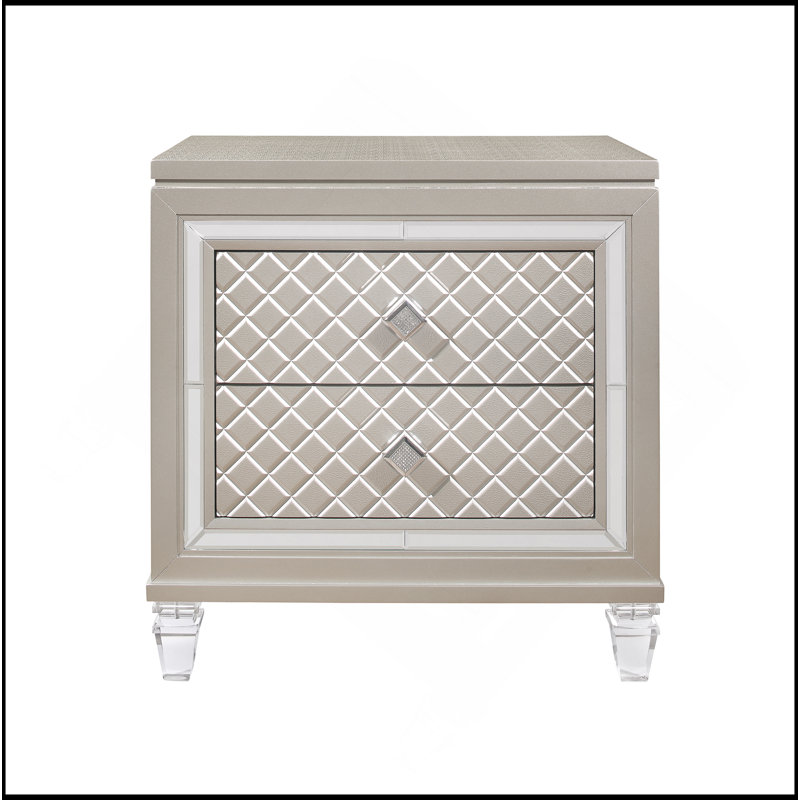 Table de chevet glam champagne