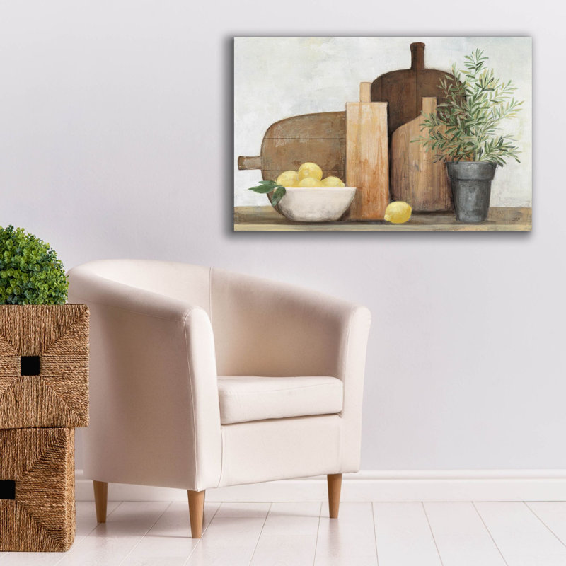 "Epic Graffiti" Rustic Kitchen Brown "par Julia Purinton, art mural sur toile, H 26 po x l 40 po x P 1,5 po