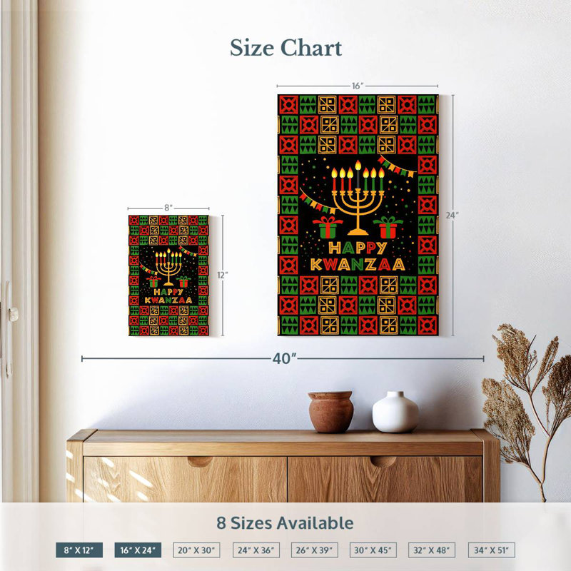 «Lelend Happy Kwanzaa Greeting», H 12 po x l 8 po
