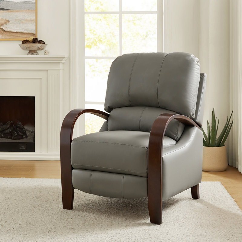 Fauteuil inclinable standard en cuir véritable Hardge, Colombe 