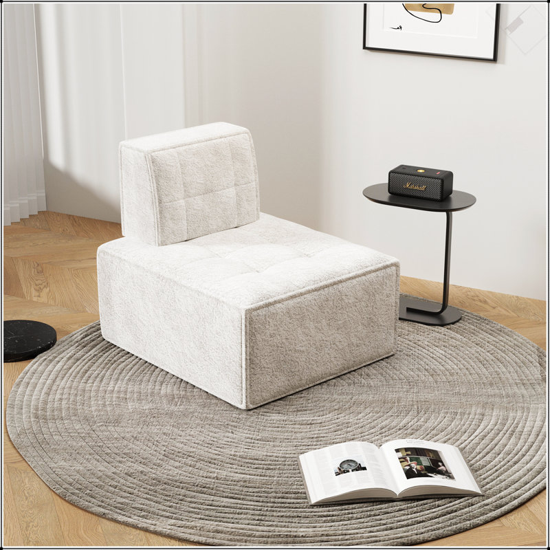 Canapé modulaire en sherpa, configurations personnalisables pour le salon, la chambre à coucher, le bureau et les petits espaces, beige