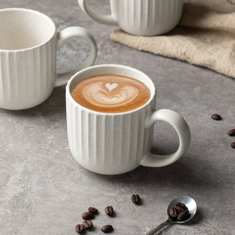  Starlight 4-Piece Stoneware Mug Set, Matte White