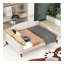 Lit de jour double capitonné capitonné, beige