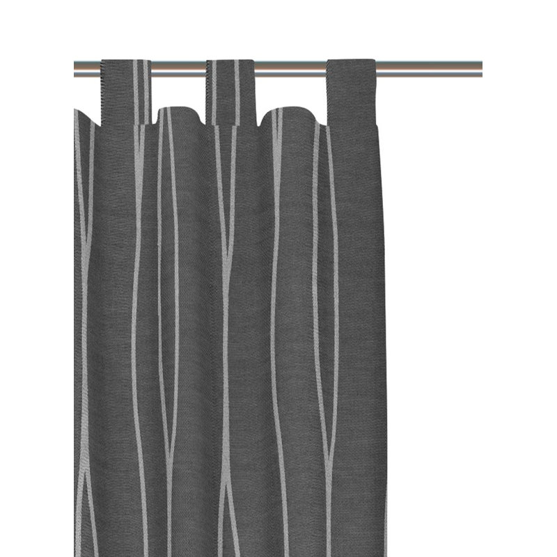 Cassian Room Darkening Curtain Single Panel, 135 W x 245 D cm, Dark Grey