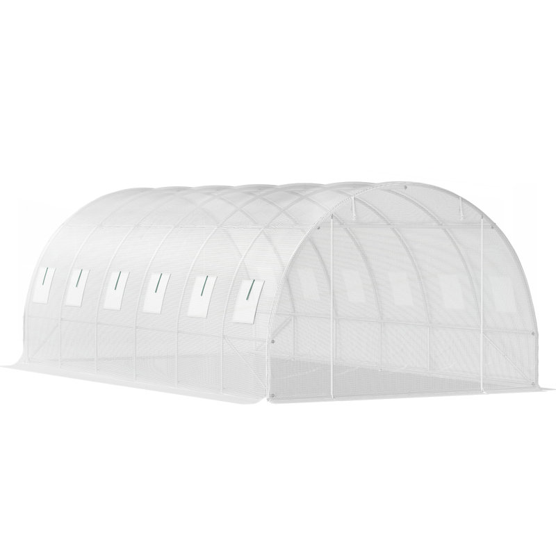 Walk-In Tunnel Greenhouse, 20 X 10 X 7 Ft Portable Plant Hot House With Galvanized Steel Hoops And Enhanced Ventilation