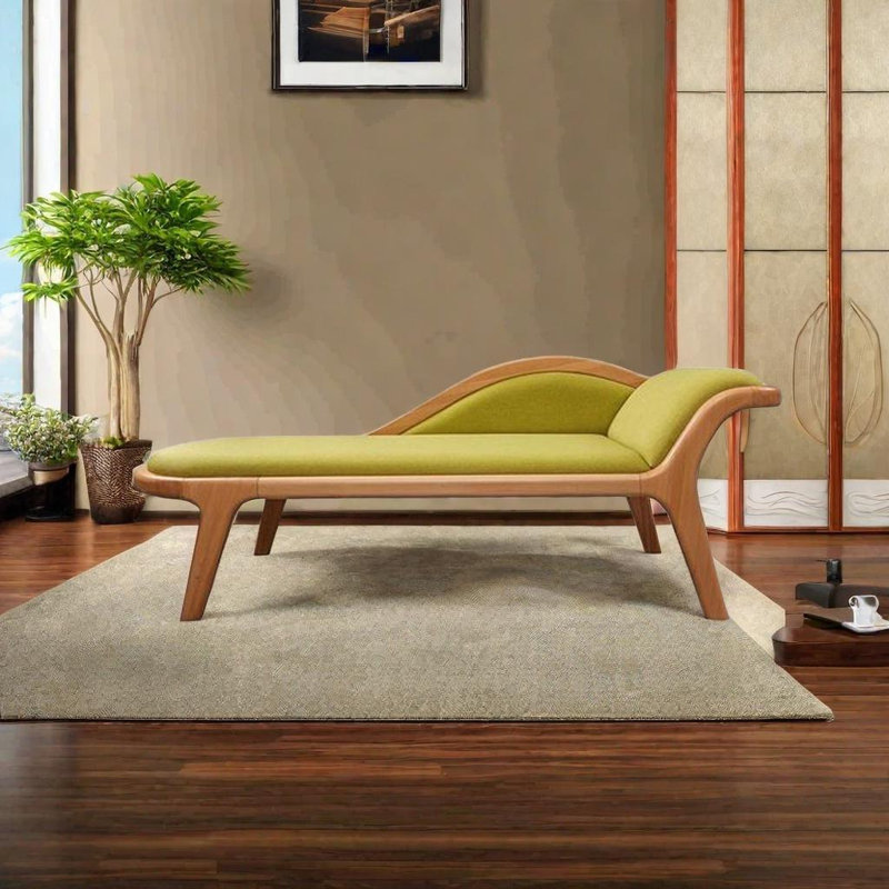 Chaise longue en bois massif, Orienté à droite