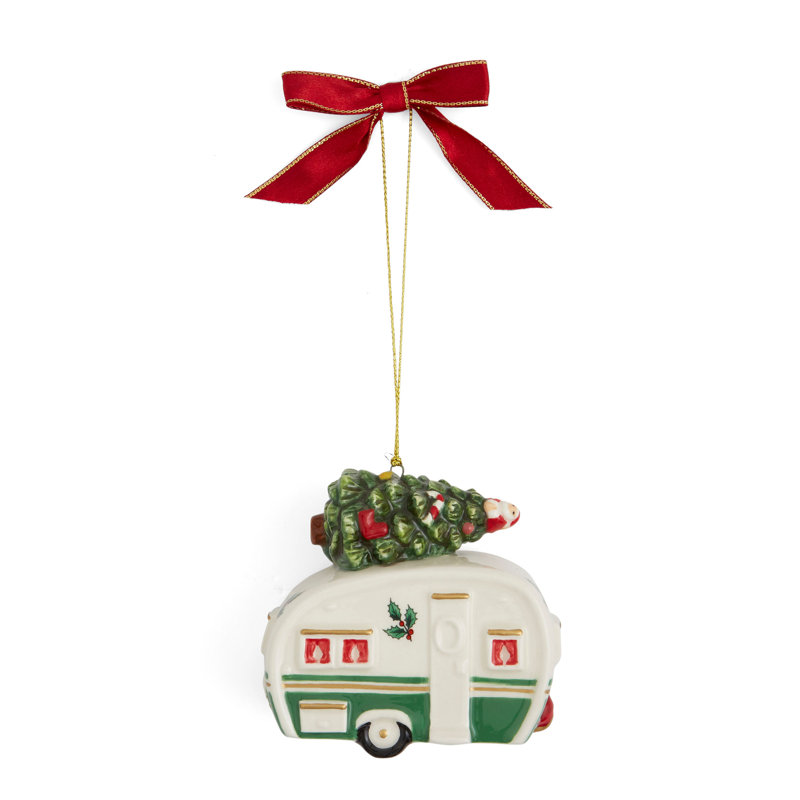 Spode Christmas Tree Camper Van Ornament 3.5"