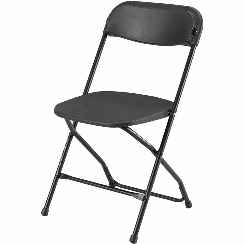 Chaises pliantes moulées par injection - Base en X - Noir - Plastique - 4 / carton