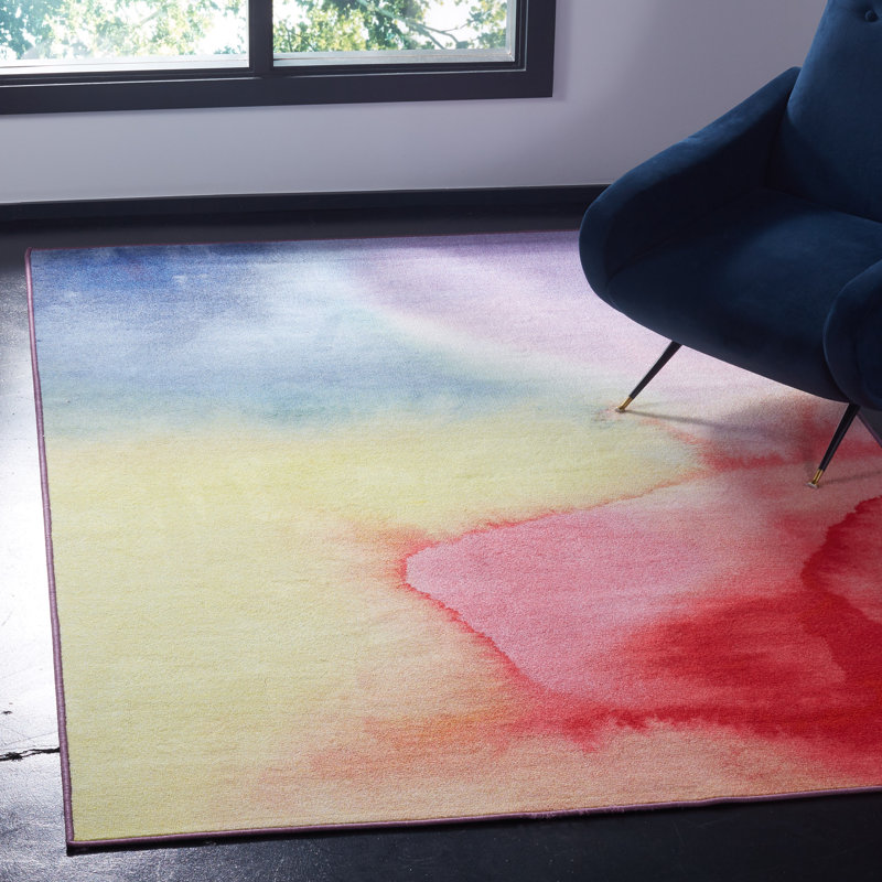 Daphine Performance Machine Washable Abstract Rug, Rectangle 6'7" x 9'