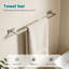 Nickel 5-Piece Bathroom Hardware Set, Wall Mounted Stainless Steel Towel Rack & Bar Accessories Kit-129170275