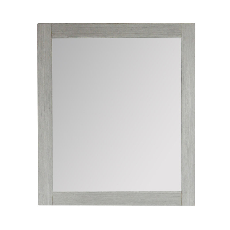 Bemidji Wood Flat Wall Mirror, 30" H x 26" W