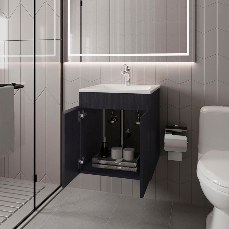 Bathroom Vanity with two Doors, Wenge, Wenge