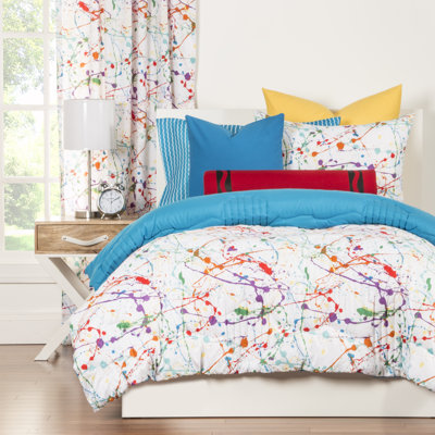 Crayola Splat Microfiber Reversible Modern & Contemporary Comforter Set