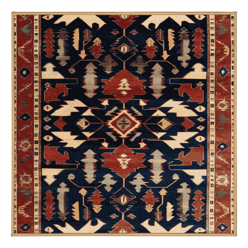 Tapis brun lavable à la machine, Carré 5 pi