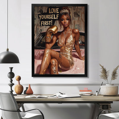 Love Yourself First Boss Woman - Boss Woman Wall Art Living Room