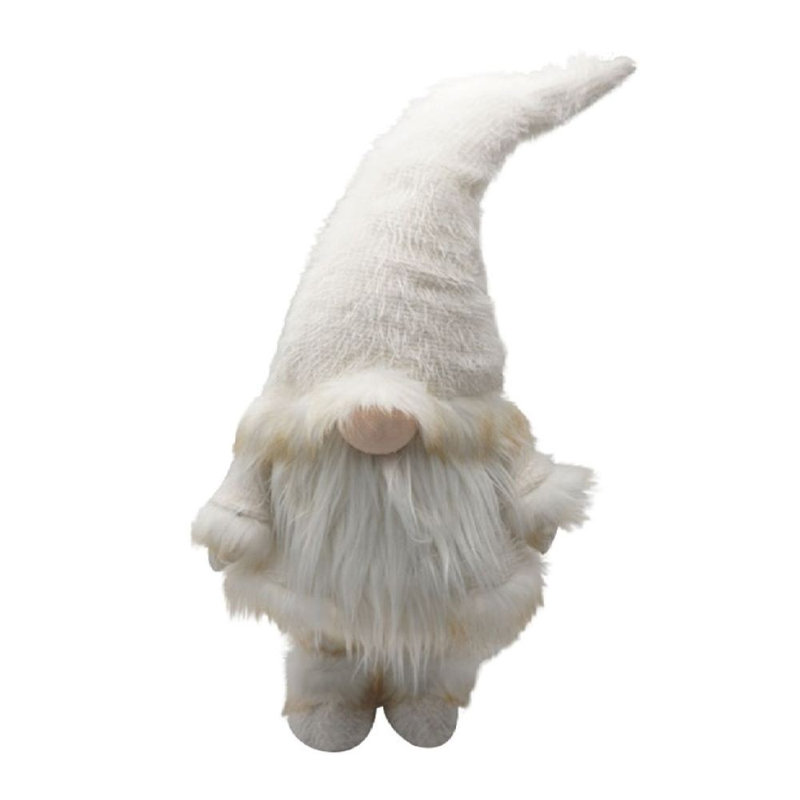 Gnome en tissu blanc d'hiver chic
