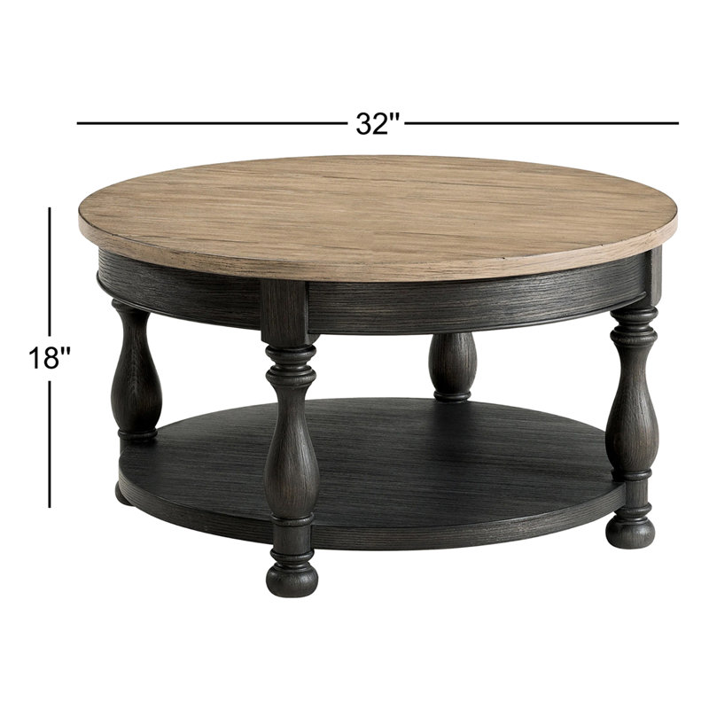 Table basse avec rangement en bois massif Athesh