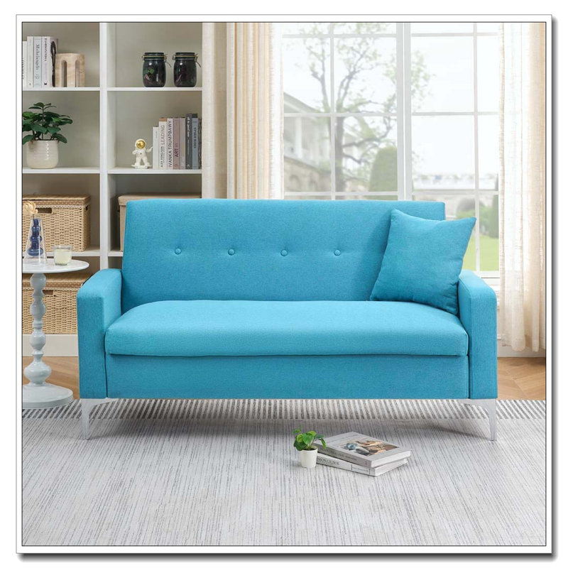 Canapé double confortable de 57 pouces, Bleu