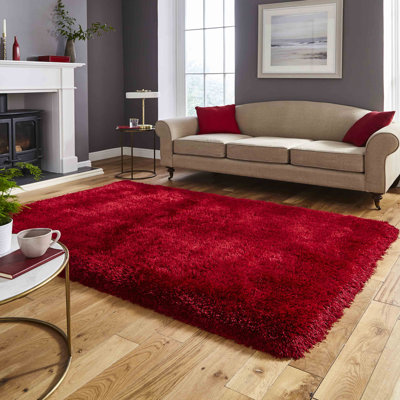 Hetzel area rug Hand Tufted Rectangle Red