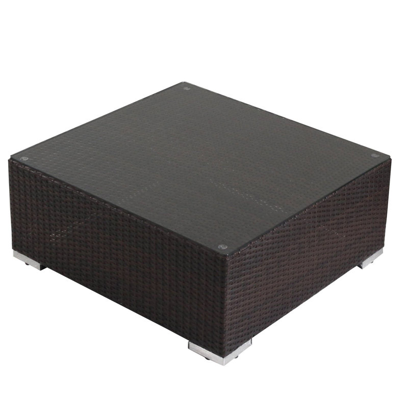 SANTA ROSA TABLE W/GLASS KD(MBRN +ALU), Brown