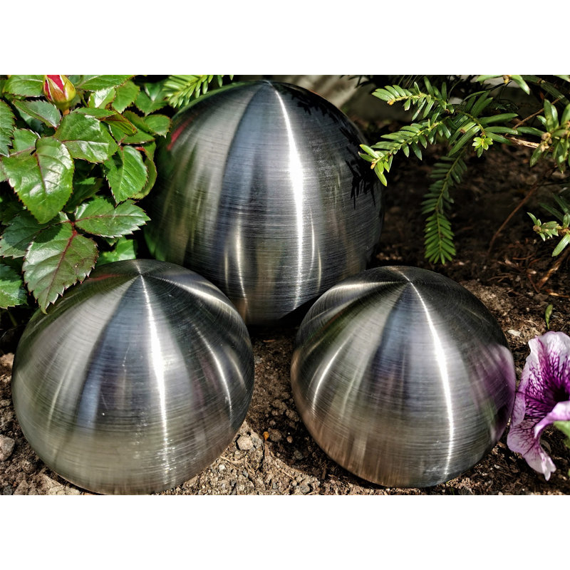 Davant Stainless Steel Gazing Ball, Black matt , 25cm H x 25cm W x 25cm D