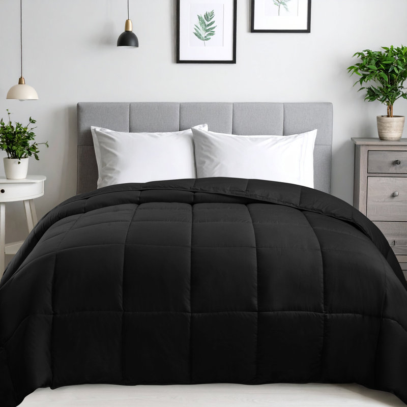 Insert de couette en duvet synthétique réversible Nile Mills Classic, Édredon simple TG, Noir