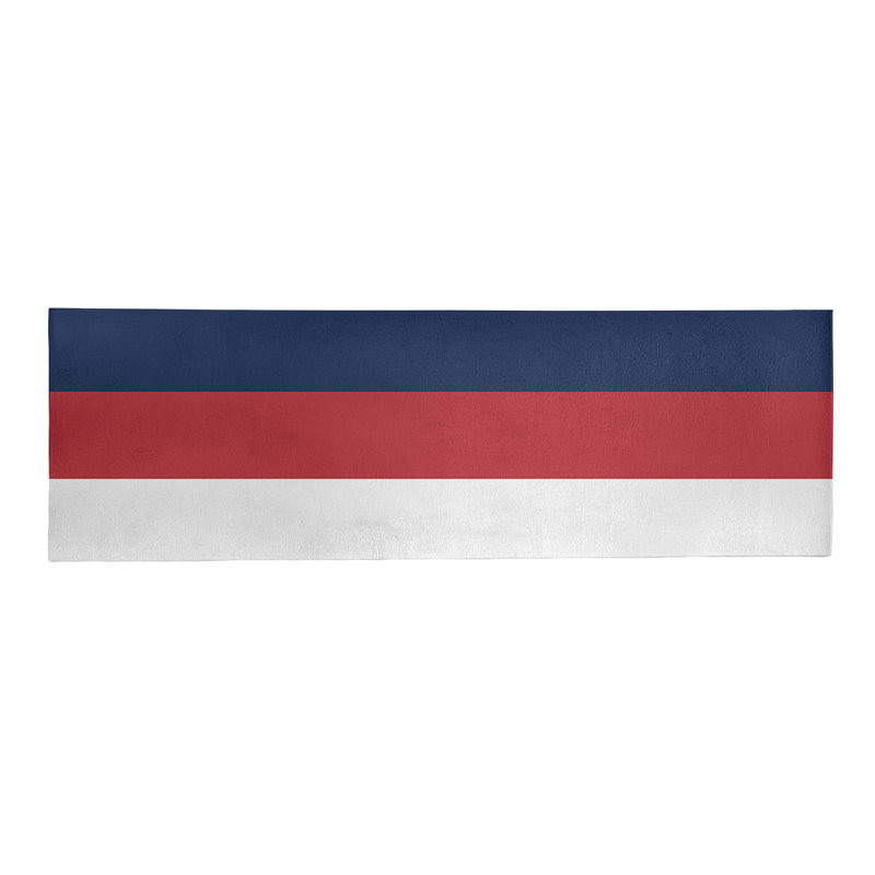 Tapis blanc rayé/rouge/bleu marine Boston, Tapis de couloir 2 pi 6 po x 8 pi