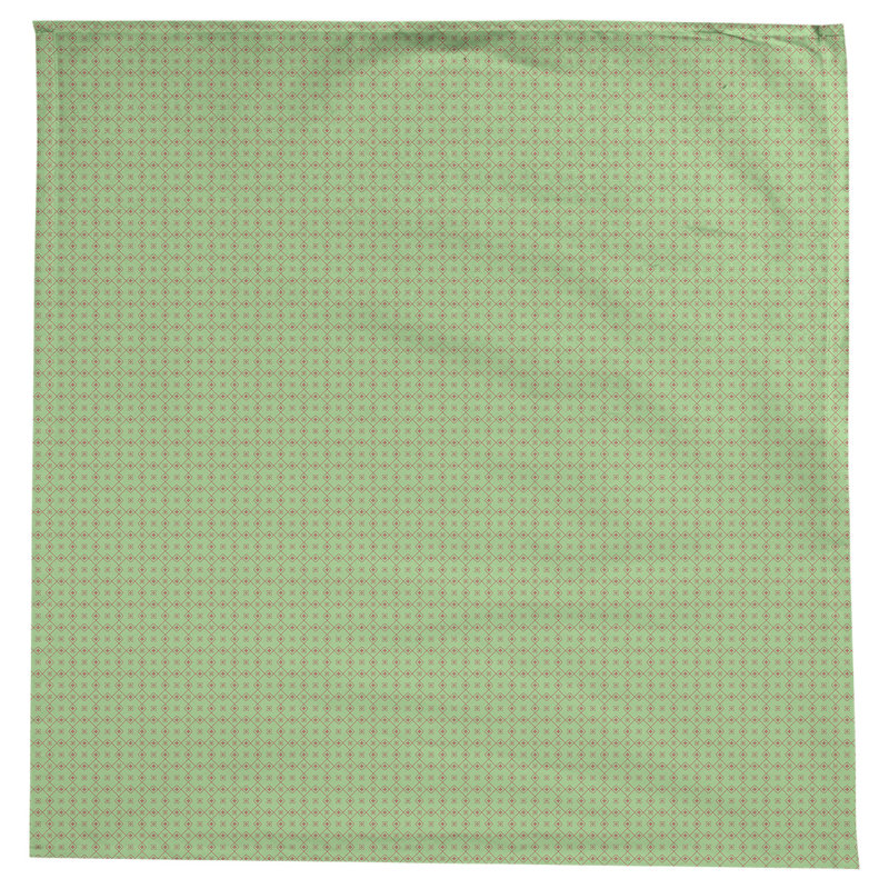 Nappe carrée en coton à motif géométrique 100% avicia, Vert / Rouge